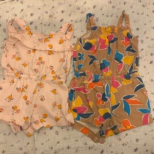 Floral and Peach Print Romper Bundle